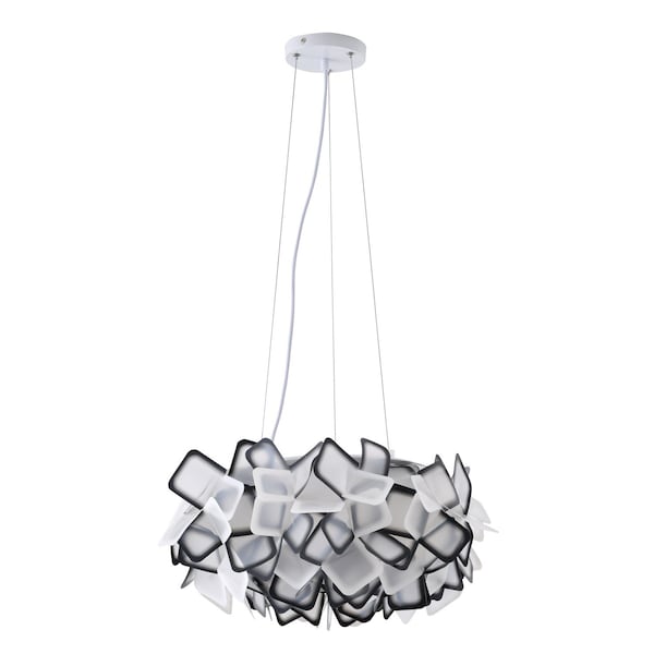 Led Chandelier In White & Black Finish